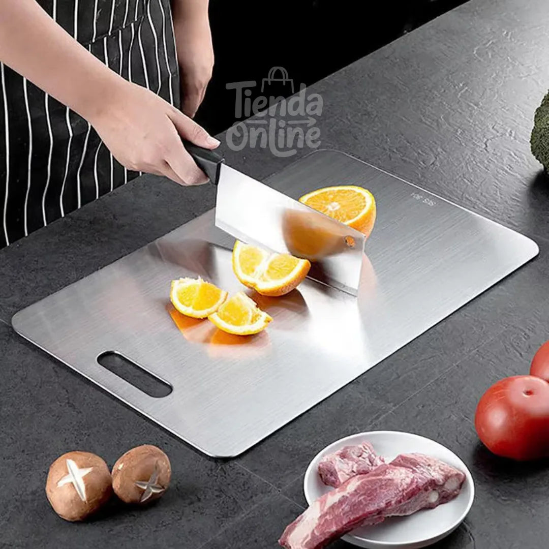 🔥 Tabla de Cocina Profesional 100% Acero Inoxidable 🔥 No genera bacterias, no se raya ¡y dura toda la vida 🔥