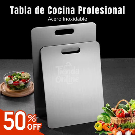 🔥 Tabla de Cocina Profesional 100% Acero Inoxidable 🔥  No genera bacterias, no se raya ¡y dura toda la vida 🔥
